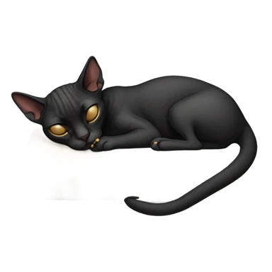 Black sphinx cat sleeping sticker