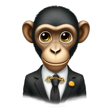 Monkey dressed in a suit with grills and chains on  sticker