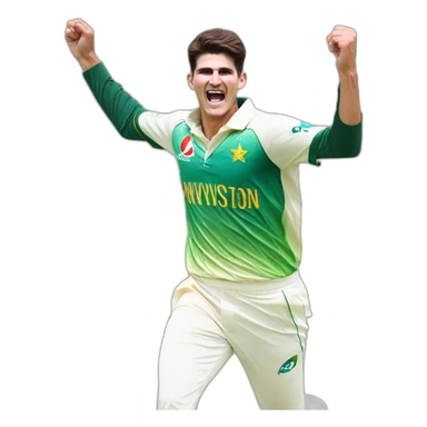 shaheen afridi doing his celebration sticker