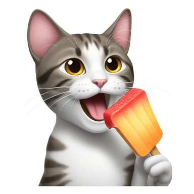 Cat eating popsicle  sticker