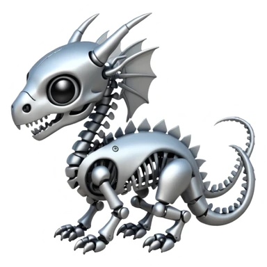A skeleton robot dragon tiny cute sticker