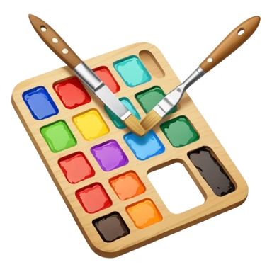 brush and palette knife sticker