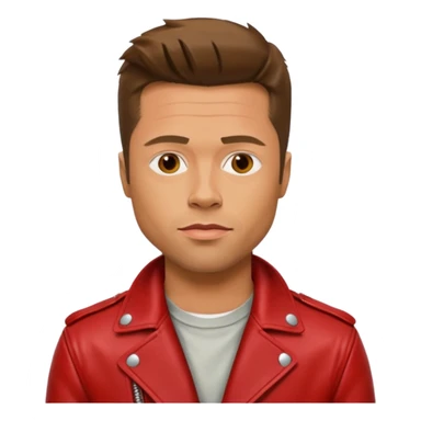 tyler durner personaje pelicula fight club con campera roja, brad pitt sticker