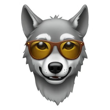 wolf wearing sunglasses and a hoodie with a piercing in the left ear  sticker
