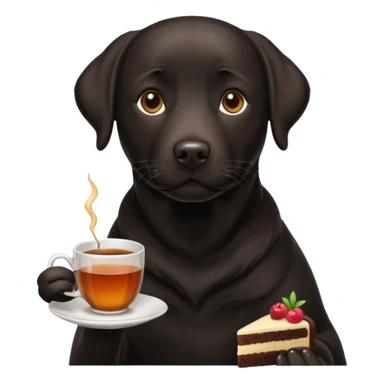 Cup of Tea cake black Labrador  sticker