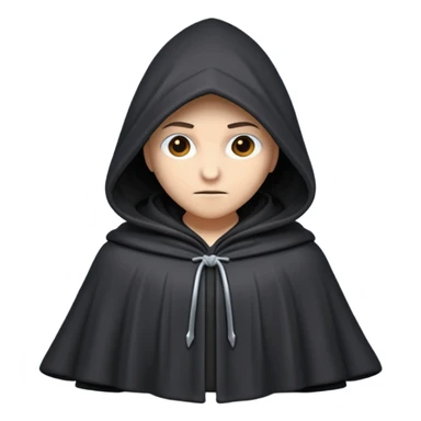hooded cloak object icon, dark fabric cloak with deep hood, fantasy style, soft folds, 3D cartoon, mobile game icon style, centered, clean background, soft shadow, no text, no watermark
 
 sticker