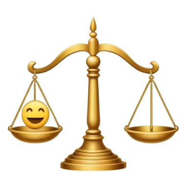 court emoji with justice symbol as scales and classical court architecture sticker