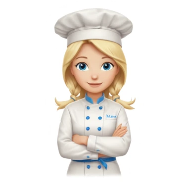 Full body 
Sexy Long Blonde hair blue eyed female chef arms folded sticker