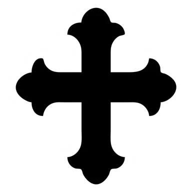 solid black gothic cross icon, sized for 50x50 pixels sticker