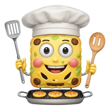 SpongeBob cooking Krabby patties sticker