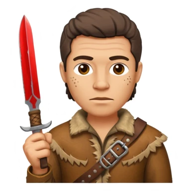 Stone age man  with Hunting Knife sticker