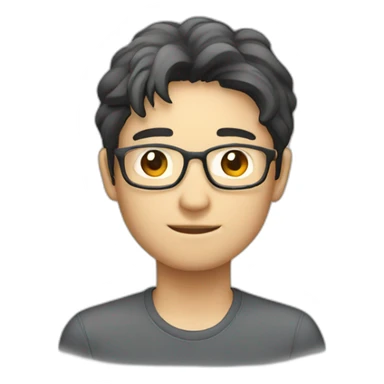 japanese no glasses software engineer with macbook sticker