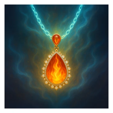 Make the necklace floating and ethereal, with a glowing aura sticker