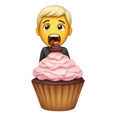 Cake eating a cupcake sticker