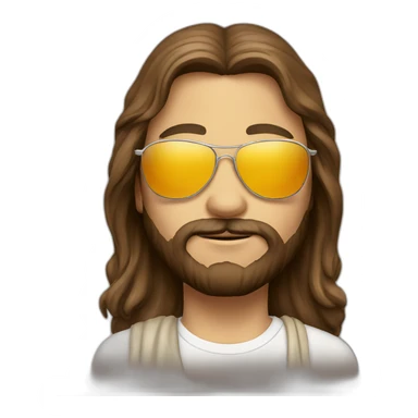 Jesus with aviators and tshirt sticker