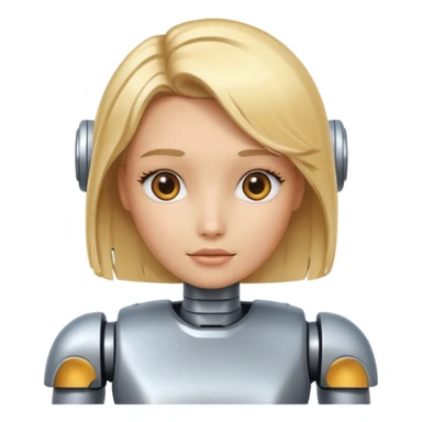 robot with blonde hair sticker