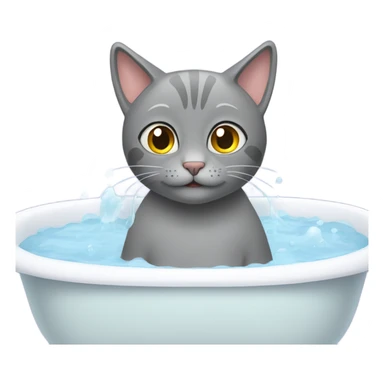 Grey cat in a bath  sticker