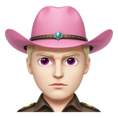 albert wesker with a pink cowboy hat sticker