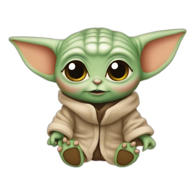 baby yoda with hearts sticker