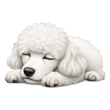 white poodle asleep sticker