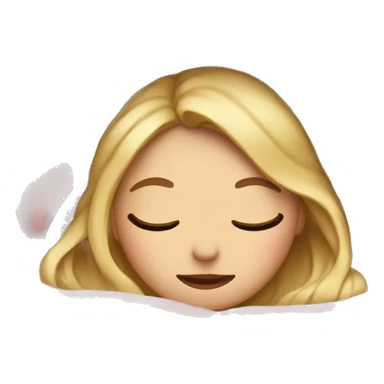 Blond girl inside a blanket sipping the with eyes closed sticker