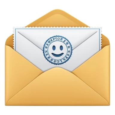 envelop with stamp sticker