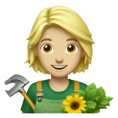 Blond gardener sticker