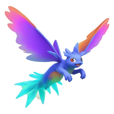 Colorful Neon Colors Vibrant Colors Flying Fakémon-Pokémon-Creature Full Body sticker