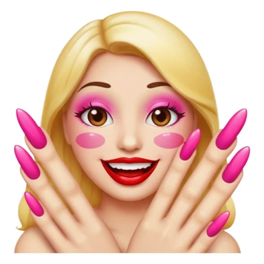 Sassy emoji nails 💅🏼+😉+👄 sticker