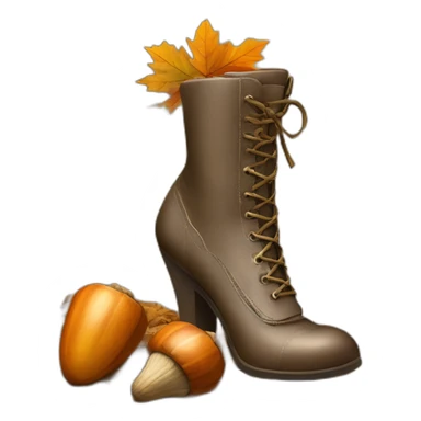 high heel boot standing on acorns sticker