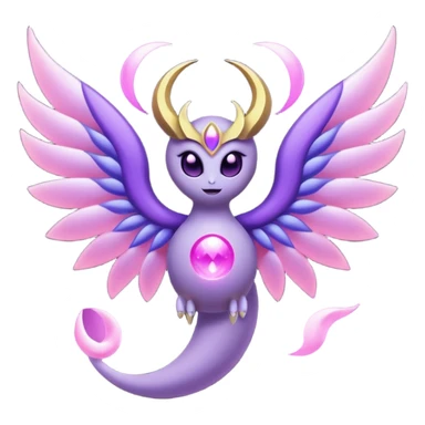 Pokemon legendary purple and pink lunala sticker
