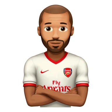 Add an Arsenal jersey to Thierry Henry in a football theme, keeping the emoji style. sticker