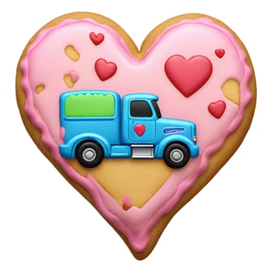 cookie heart with semi truck sticker