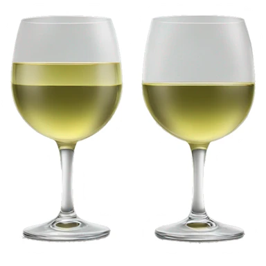 2 white wine glasses  sticker