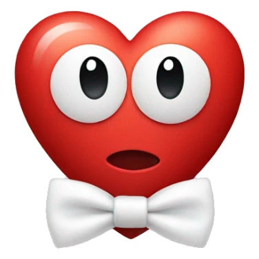 Red heart with a white bow tie  sticker