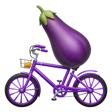 Eggplant riding bike sticker
