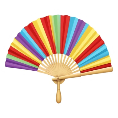 colorfull hand held fan sticker