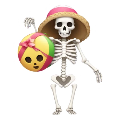 Skeleton in a big bikini sticker