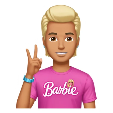 rockstar  man barbie  sticker