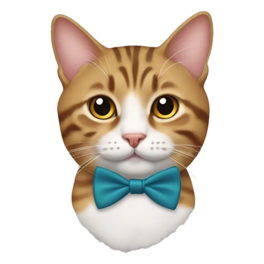 tabby cat with a bowtie sticker