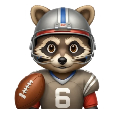 american football player raccoon sticker