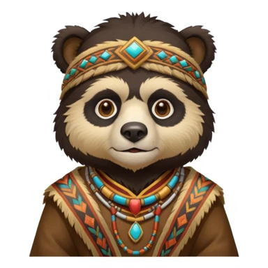 Spectacled bear in Cusco Inca attire with the Manco Capac costume which is with coroca and Inca sticker