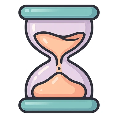 beautiful voluminous hourglass, vector look with shadows and highlights, 3D effect, detailed shading, thin clean outlines, soft rounded features, pastel palette #98B5BC #B5B3C1 #C9A3C9 #E4C0CA #F7DCD1 #F7C0AA, Japanese pop art, sticker look, highly detailed sticker