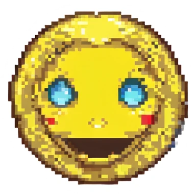 sparkle emoji, pixel art style, retro, no text sticker