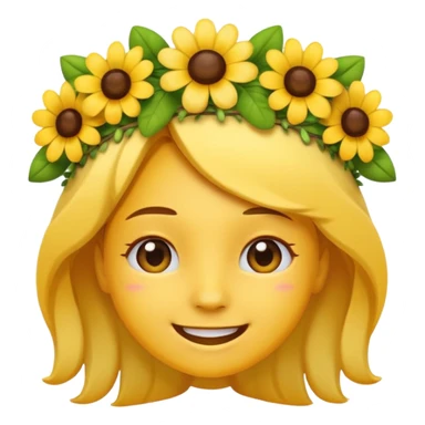 Face emoji with flower sticker