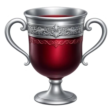 silver cup with wine sticker