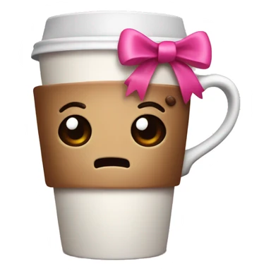 A coffee with a pink bow sticker