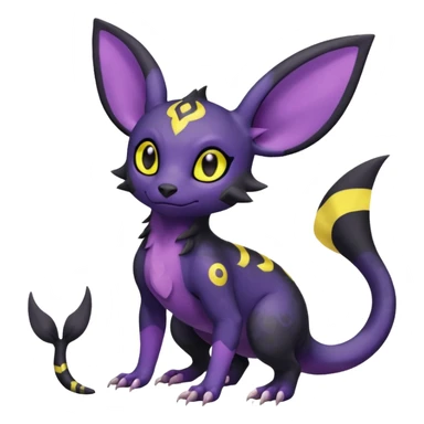 Rare exotic cute epic esthetic Salandit-Umbreon-Noibat-species-Fakemon-hybrid-creature, with markings, full body sticker