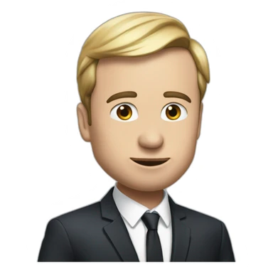 macron speaking wwith elon musk sticker