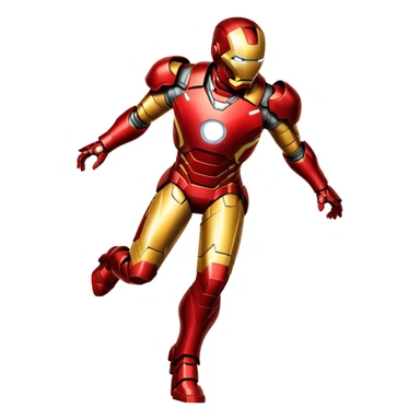 Iron Man superhero with red and gold armor sticker